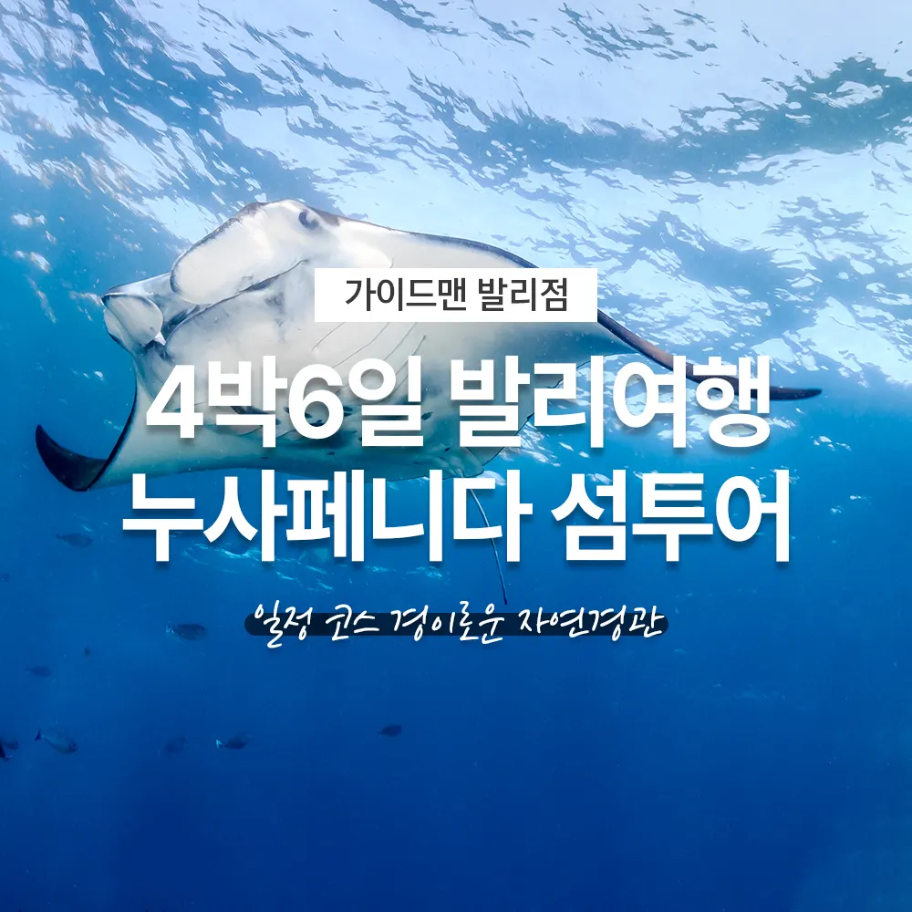 4박6일 발리여행 누사페니다 섬투어 일정 코스 경이로운 자연경관